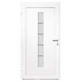 vidaXL Front Door Aluminium & PVC White 110x210 cm N2 (left opening) | SKU: 3056811 | Barcode: 8720286161944