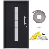 vidaXL Front Door Aluminium & PVC Anthracite 100x200cm N1(right op-ng) | SKU: 3056812 | Barcode: 8720286161951