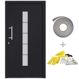vidaXL Front Door Aluminium & PVC Anthracite 110x210cm N2 (left op-ng) | SKU: 3056817 | Barcode: 8720286162002