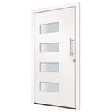 vidaXL Front Door Aluminium & PVC White 100x200 cm N3 (right opening) | SKU: 3056818 | Barcode: 8720286162019