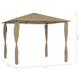 vidaXL Gazebo with Post Covers 3x3x2.6 m Taupe 160 g/m² | SKU: 313606 | Barcode: 8720286184417