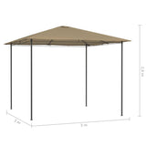 vidaXL Gazebo 3x3x2.6 m Taupe 160 g/m² | SKU: 313609 | Barcode: 8720286184448