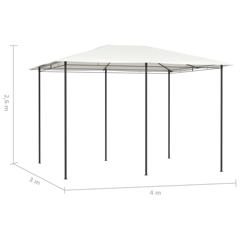 vidaXL Gazebo 3x4x2.6 m Cream 160 g/m² | SKU: 313614 | Barcode: 8720286184493