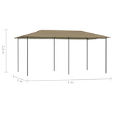 vidaXL Gazebo 3x6x2.6 m Taupe 160 g/m² | SKU: 313621 | Barcode: 8720286184561