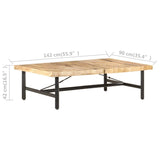 vidaXL Coffee Table 142x90x42 cm Solid Mango Wood | SKU: 320653 | Barcode: 8720286200995