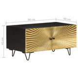 vidaXL Coffee Table 90x50x45 cm Solid Mango Wood | SKU: 322683 | Barcode: 8720286201466