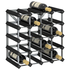 vidaXL Wine Rack For 20 Bottles Black Solid Pine Wood | SKU: 325914 | Barcode: 8720286204337