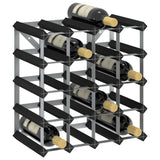 vidaXL Wine Rack For 20 Bottles Black Solid Pine Wood | SKU: 325914 | Barcode: 8720286204337