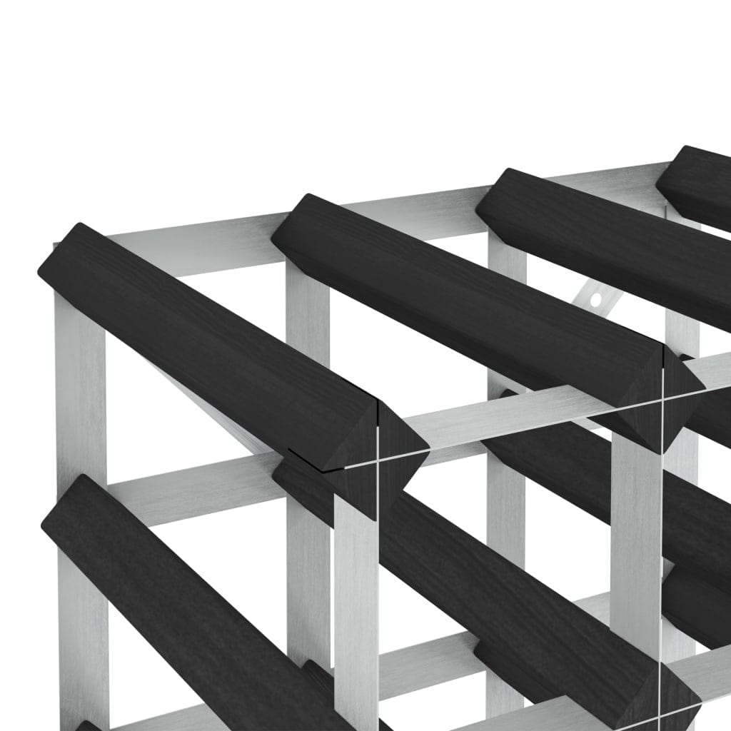 vidaXL Wine Rack For 120 Bottles Black Solid Pine Wood | SKU: 325917 | Barcode: 8720286204368