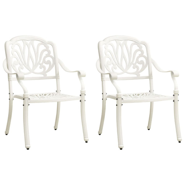 vidaXL Garden Chairs 2 pcs Cast Aluminium White | SKU: 315569 | Barcode: 8720286205723