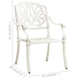 vidaXL Garden Chairs 2 pcs Cast Aluminium White | SKU: 315569 | Barcode: 8720286205723