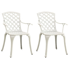 vidaXL Garden Chairs 2 pcs Cast Aluminium White | SKU: 315574 | Barcode: 8720286205778
