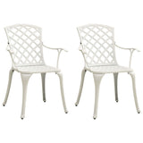 vidaXL Garden Chairs 2 pcs Cast Aluminium White | SKU: 315574 | Barcode: 8720286205778