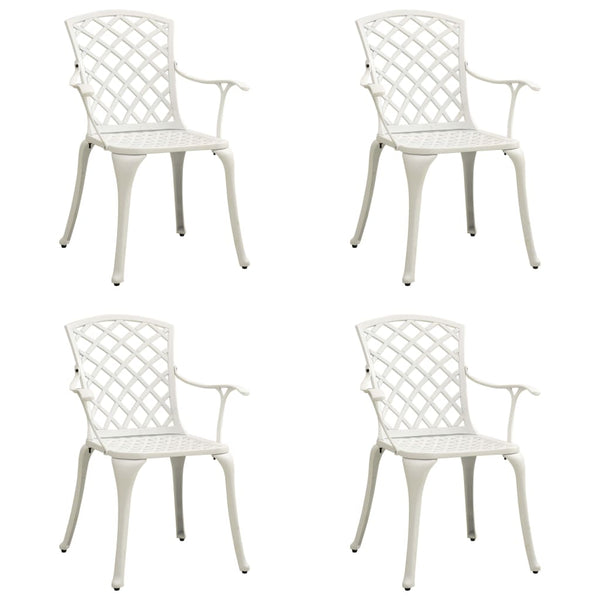 vidaXL Garden Chairs 4 pcs Cast Aluminium White | SKU: 315575 | Barcode: 8720286205785