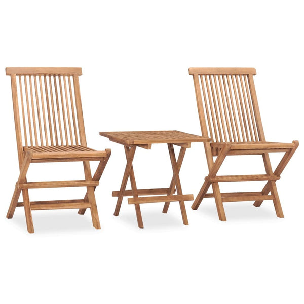 VidaXL Solid Teak Wood 3 Piece Folding Outdoor Dining Set | SKU: 315455 | UPC: 8720286208571