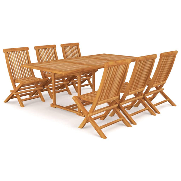 VidaXL 7 Piece Solid Teak Wood Garden Dining Set With Rectangular Table | SKU: 3059605 | UPC: 8720286227411