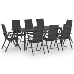 VidaXL Black 9 Piece Garden Dining Set | SKU: 3060051 | Barcode: 8720286228173 | Weight: 65.4kg