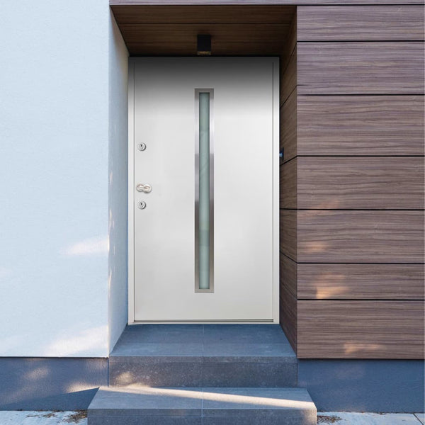 vidaXL Aluminium Front Door White 90x200 cm N6 (right inward opening) | SKU: 3059682 | Barcode: 8720286231500