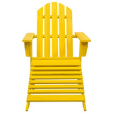 vidaXL Garden Adirondack Chair with Ottoman Solid Fir Wood Yellow | SKU: 315864 | Barcode: 8720286240458