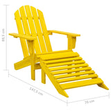 vidaXL Garden Adirondack Chair with Ottoman Solid Fir Wood Yellow | SKU: 315864 | Barcode: 8720286240458