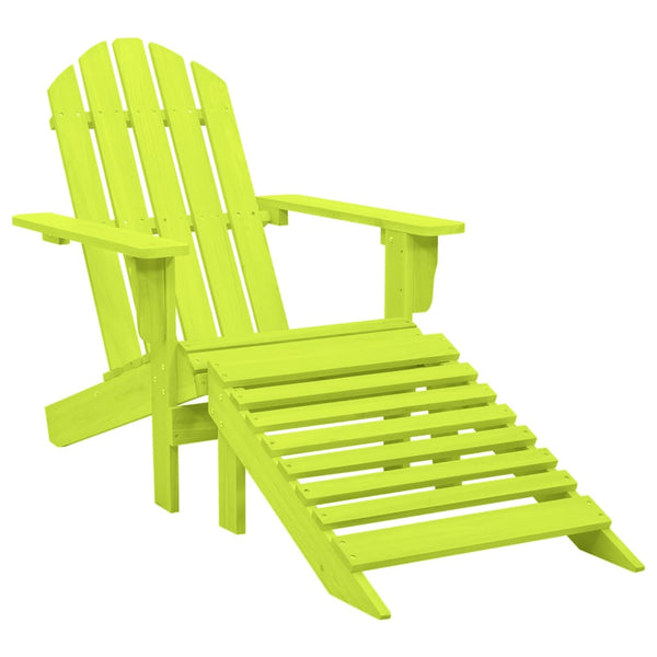 vidaXL Garden Adirondack Chair with Ottoman Solid Fir Wood Green | SKU: 315866 | Barcode: 8720286240472