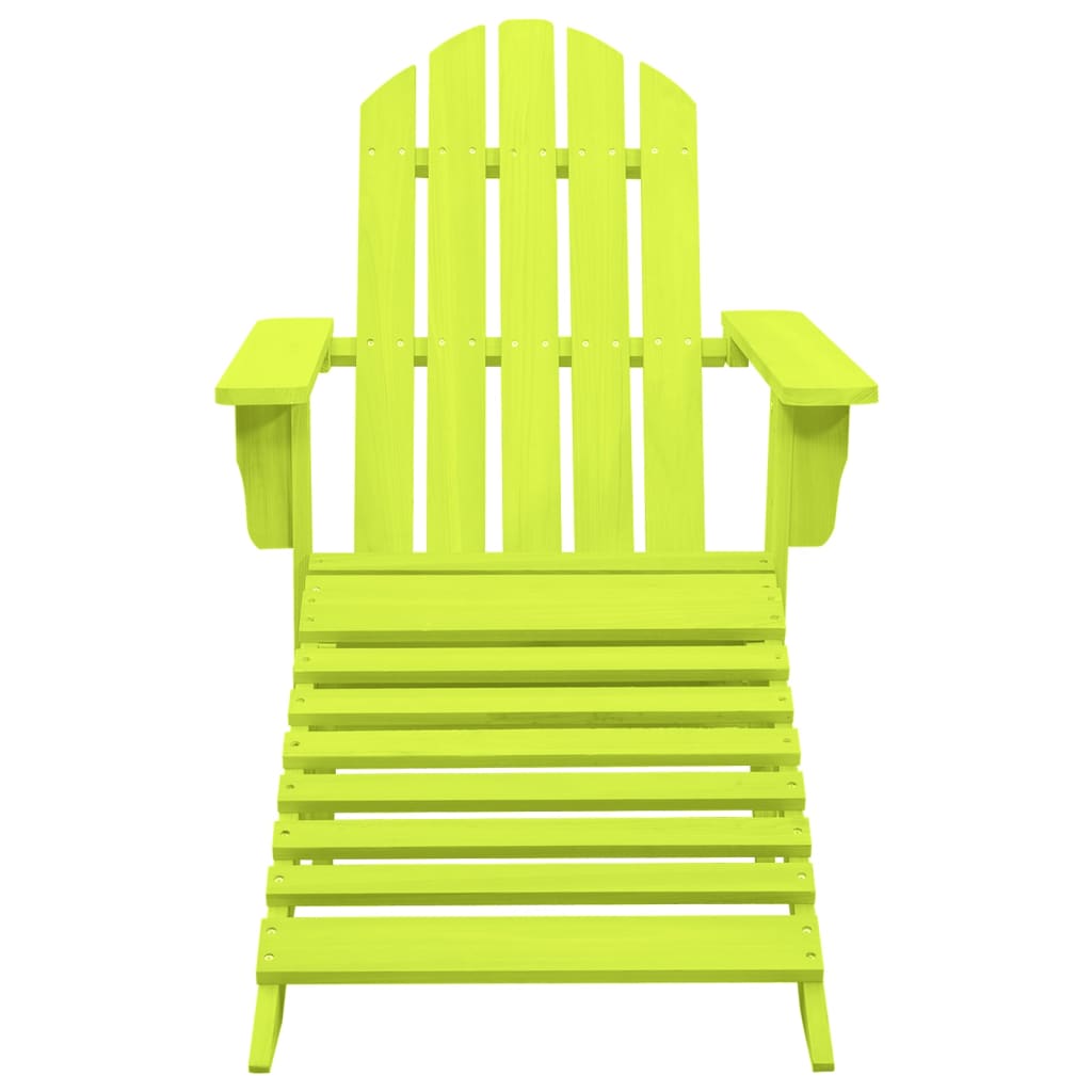vidaXL Garden Adirondack Chair with Ottoman Solid Fir Wood Green | SKU: 315866 | Barcode: 8720286240472