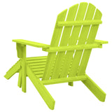vidaXL Garden Adirondack Chair with Ottoman Solid Fir Wood Green | SKU: 315866 | Barcode: 8720286240472