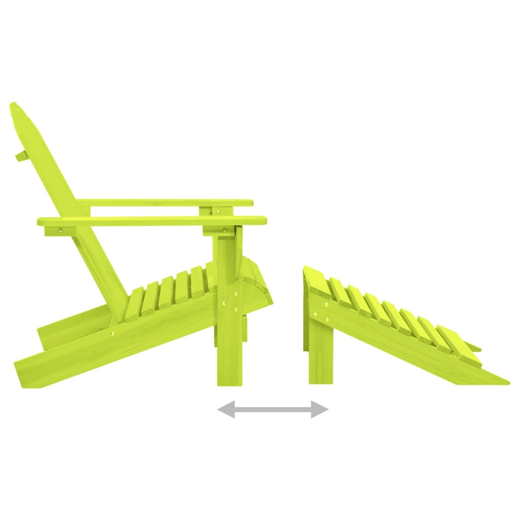 vidaXL Garden Adirondack Chair with Ottoman Solid Fir Wood Green | SKU: 315866 | Barcode: 8720286240472