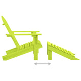 vidaXL Garden Adirondack Chair with Ottoman Solid Fir Wood Green | SKU: 315866 | Barcode: 8720286240472