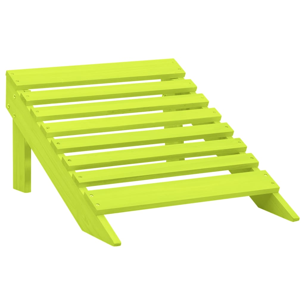 vidaXL Garden Adirondack Chair with Ottoman Solid Fir Wood Green | SKU: 315866 | Barcode: 8720286240472