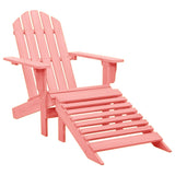 vidaXL Garden Adirondack Chair with Ottoman Solid Fir Wood Pink | SKU: 315867 | Barcode: 8720286240489