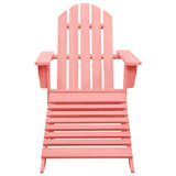 vidaXL Garden Adirondack Chair with Ottoman Solid Fir Wood Pink | SKU: 315867 | Barcode: 8720286240489