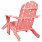 vidaXL Garden Adirondack Chair with Ottoman Solid Fir Wood Pink | SKU: 315867 | Barcode: 8720286240489