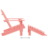 vidaXL Garden Adirondack Chair with Ottoman Solid Fir Wood Pink | SKU: 315867 | Barcode: 8720286240489