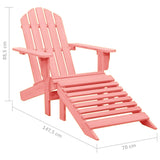 vidaXL Garden Adirondack Chair with Ottoman Solid Fir Wood Pink | SKU: 315867 | Barcode: 8720286240489