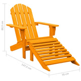 vidaXL Garden Adirondack Chair with Ottoman Solid Fir Wood Orange | SKU: 315868 | Barcode: 8720286240496