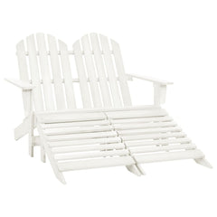 vidaXL 2-Seater Garden Adirondack Chair&Ottoman Fir Wood White | SKU: 315909 | Barcode: 8720286240908