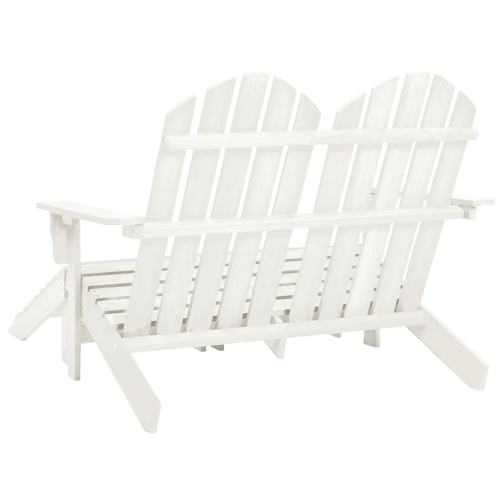 vidaXL 2-Seater Garden Adirondack Chair&Ottoman Fir Wood White | SKU: 315909 | Barcode: 8720286240908