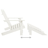 vidaXL 2-Seater Garden Adirondack Chair&Ottoman Fir Wood White | SKU: 315909 | Barcode: 8720286240908