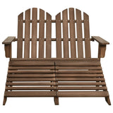 vidaXL 2-Seater Garden Adirondack Chair&Ottoman Fir Wood Brown | SKU: 315911 | Barcode: 8720286240922