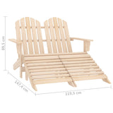 vidaXL 2-Seater Garden Adirondack Chair & Ottoman Fir Wood | SKU: 315912 | Barcode: 8720286240939