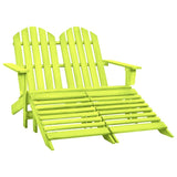 vidaXL 2-Seater Garden Adirondack Chair&Ottoman Fir Wood Green | SKU: 315916 | Barcode: 8720286240977