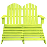 vidaXL 2-Seater Garden Adirondack Chair&Ottoman Fir Wood Green | SKU: 315916 | Barcode: 8720286240977