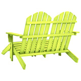 vidaXL 2-Seater Garden Adirondack Chair&Ottoman Fir Wood Green | SKU: 315916 | Barcode: 8720286240977