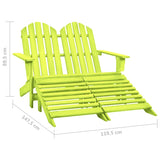 vidaXL 2-Seater Garden Adirondack Chair&Ottoman Fir Wood Green | SKU: 315916 | Barcode: 8720286240977