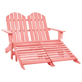 vidaXL 2-Seater Garden Adirondack Chair&Ottoman Fir Wood Pink | SKU: 315917 | Barcode: 8720286240984