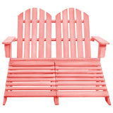 vidaXL 2-Seater Garden Adirondack Chair&Ottoman Fir Wood Pink | SKU: 315917 | Barcode: 8720286240984