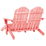 vidaXL 2-Seater Garden Adirondack Chair&Ottoman Fir Wood Pink | SKU: 315917 | Barcode: 8720286240984