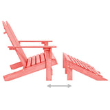 vidaXL 2-Seater Garden Adirondack Chair&Ottoman Fir Wood Pink | SKU: 315917 | Barcode: 8720286240984