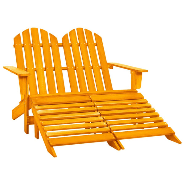 vidaXL 2-Seater Garden Adirondack Chair&Ottoman Fir Wood Orange | SKU: 315918 | Barcode: 8720286240991